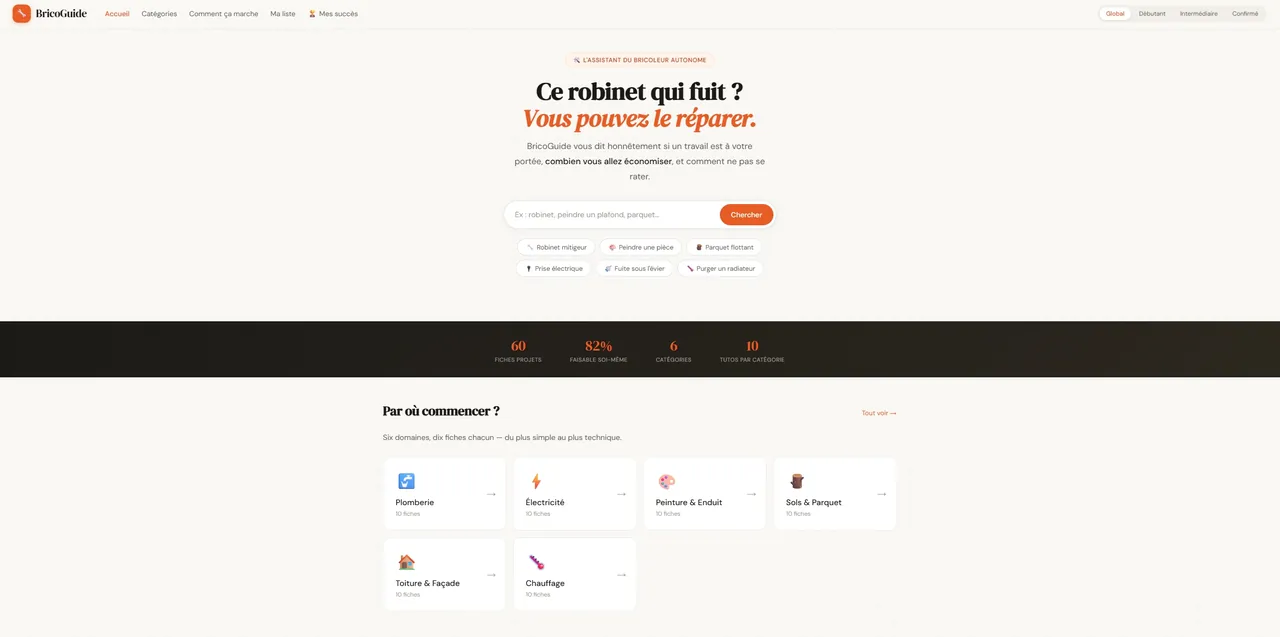 Aperçu du site BricoGuide